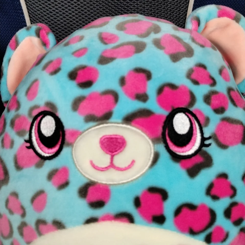 Squishmallow Leopard/Cheetah Plush Chelsea Heat Stuffed Animal 8" Blue & Pink - Picture 9 of 13